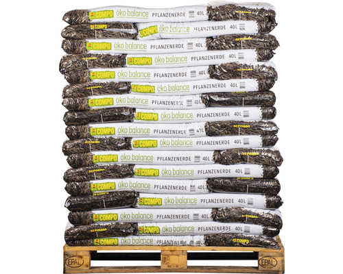 COMPO eco balance potgrond (51 zakken x 40 liter = 2,04 m³) 1 pallet turfvrije, veganistische biologische universele grond