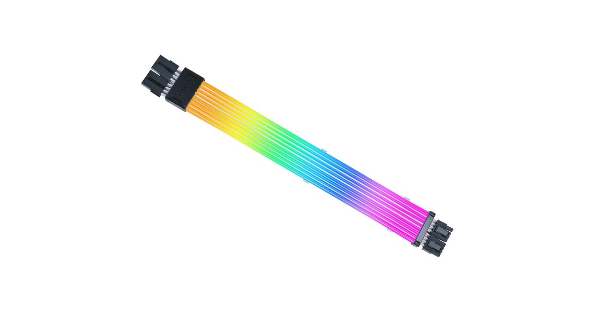 Lian LiStrimer Wireless PW8-1W - 2x6+2-pin RGB GPU verlengkabel  (0,34 meter, RGB leds)