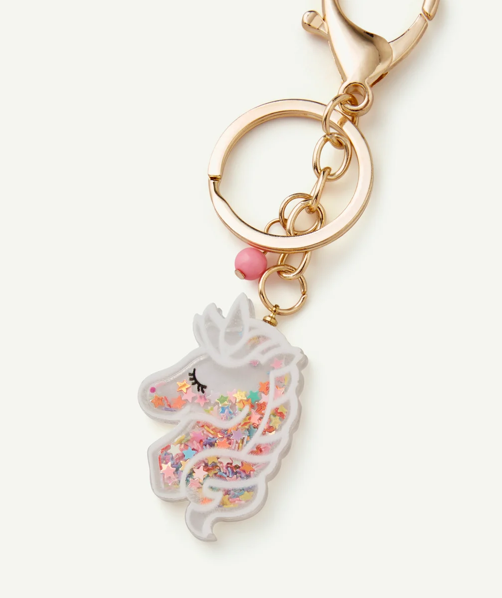 PORTE-CLÉS FILLE AVEC LICORNE ÉTOILÉE