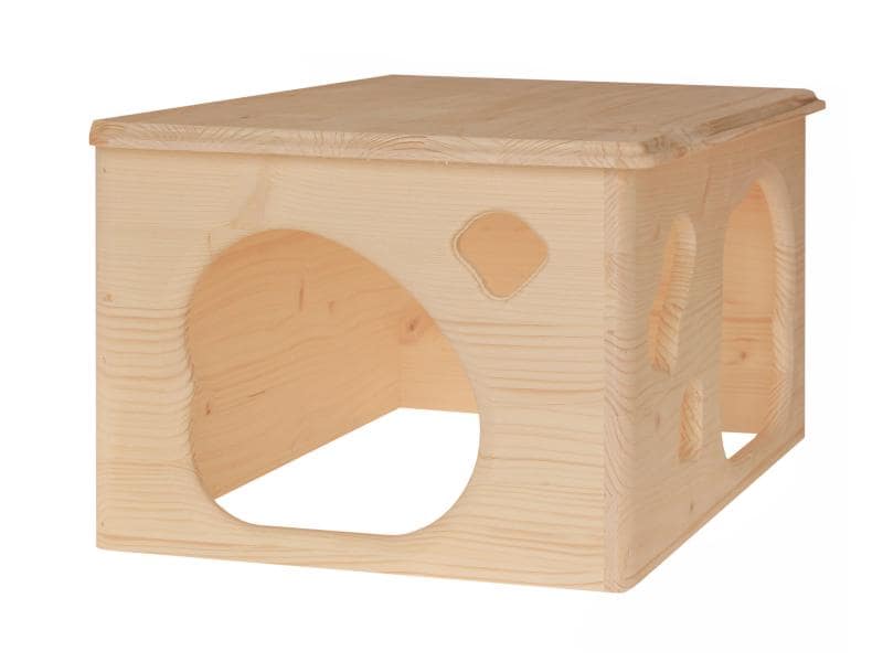 Resch Kaninchenhöhle, 40 x 23 x 31 cm Handgefertigtes Häuschen für Kaninchen/Zwergkaninchen/Meerschweinchen