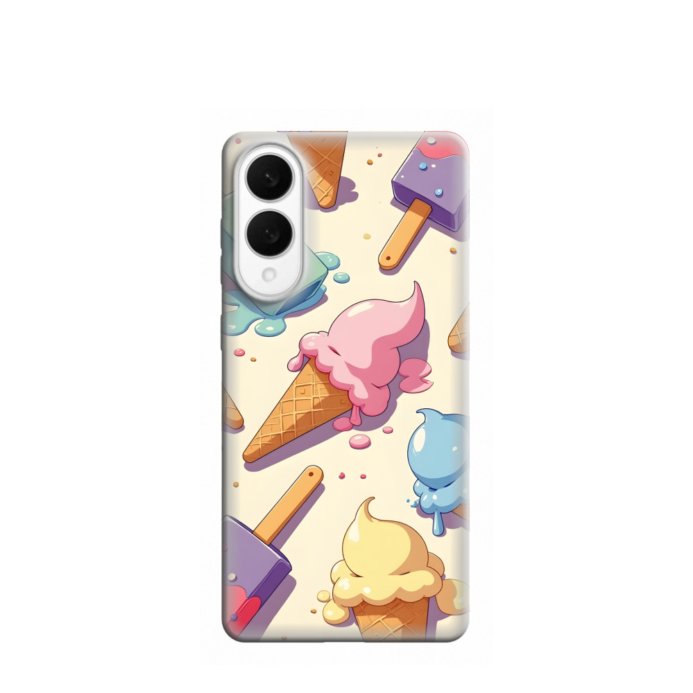 Samsung Galaxy S25 Edge Gummi Hülle Eis am Stiel 2 - Blau / Gelb / Rot