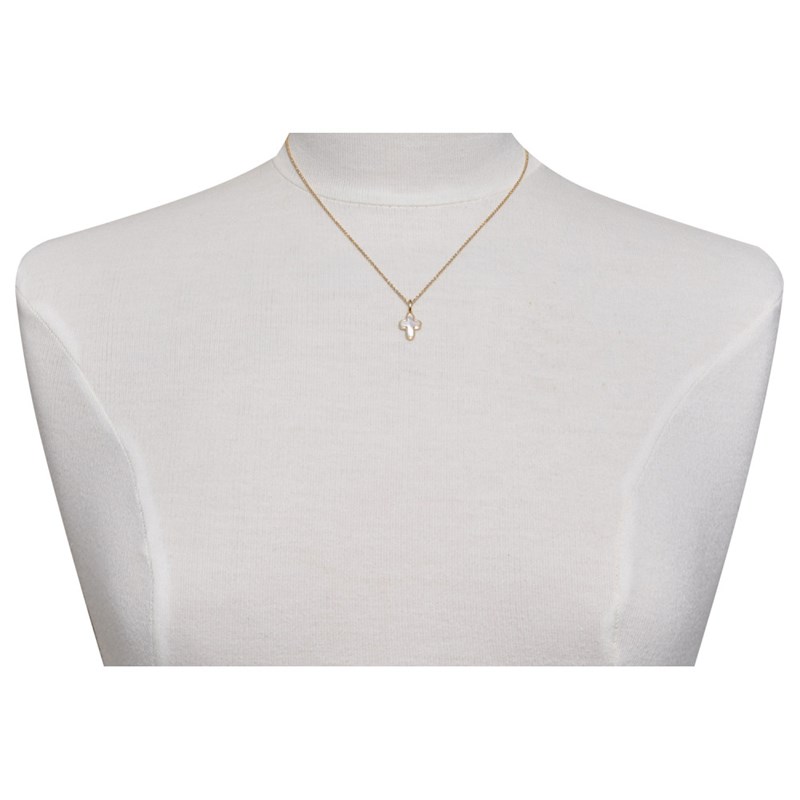 Pendentif Plaqué Or Croix de Nacre - Petit Modèle
