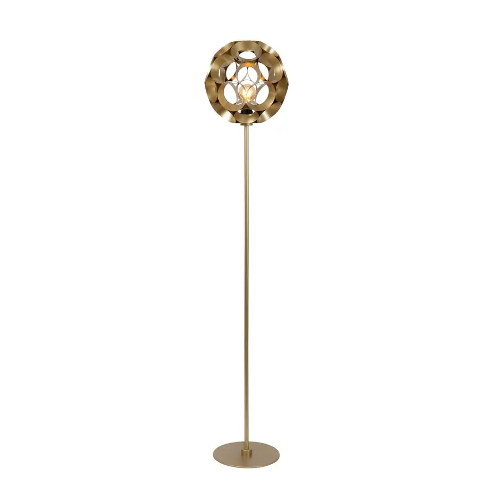 Lucide HANNELORE Vloerlamp - Mat Goud / Messing
