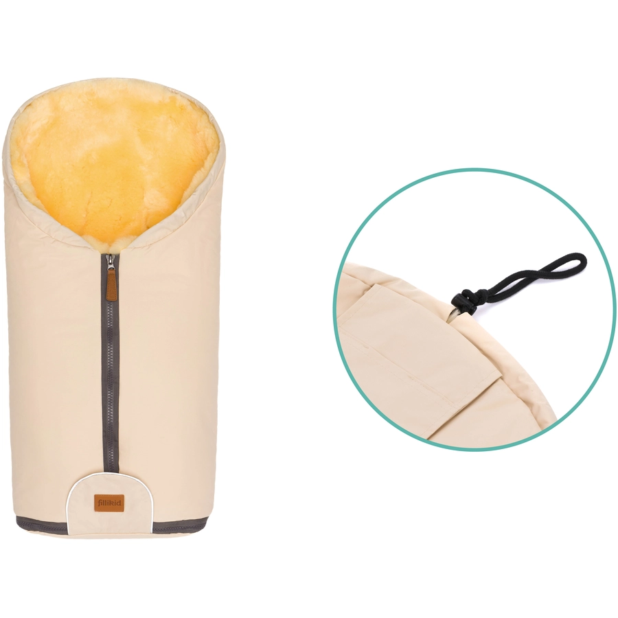 fillikid Winterfußsack Pamir Gr. 0 Echtfell Ivory