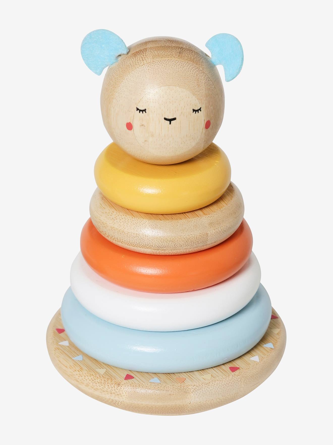 Conjunto de 3 brinquedos de bambu multicoloridos