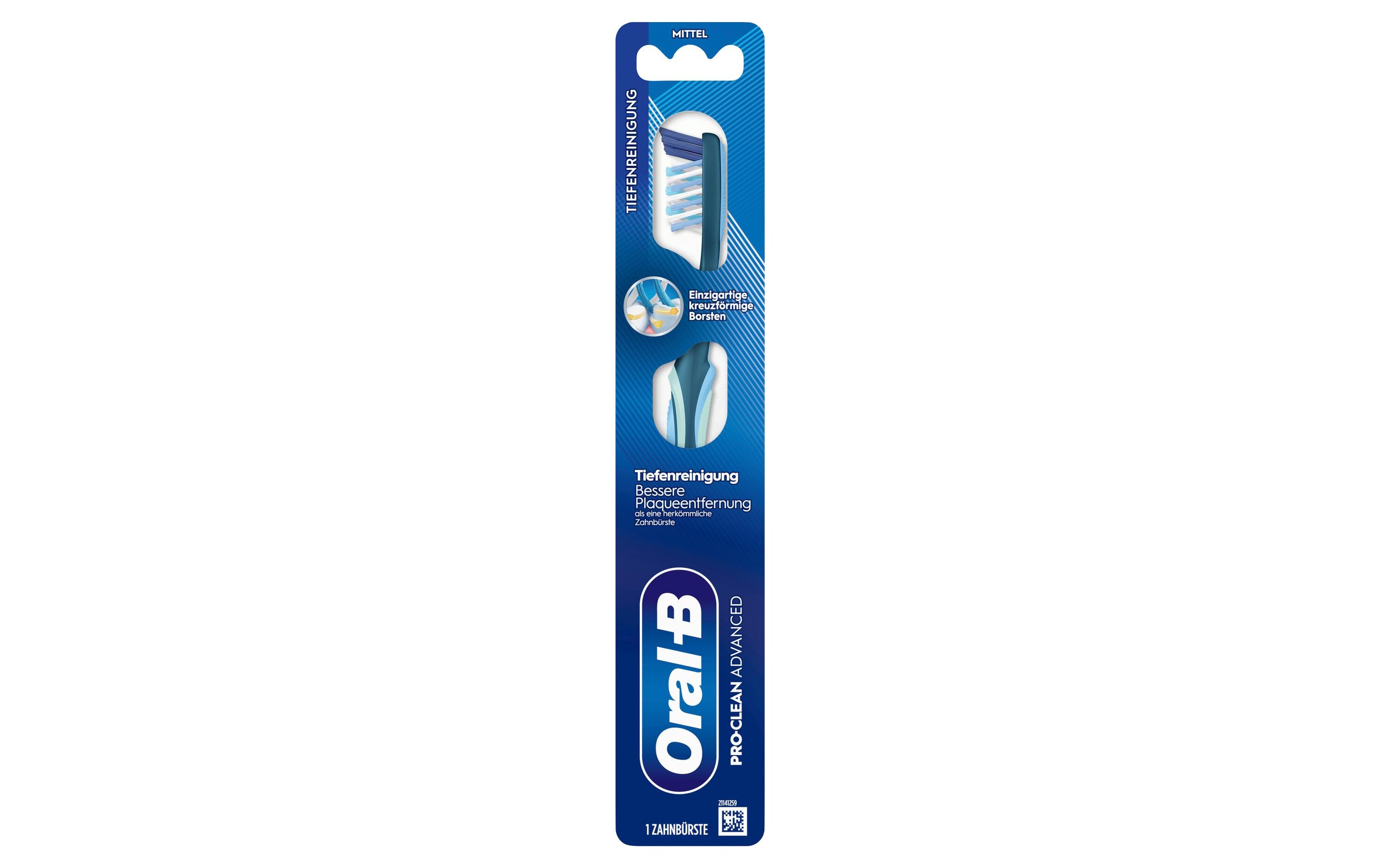 Handzahnbürste Pro-Clean Advanced 35 Medium BorstenZahnbürste mit vielseitiger Borstenstruktur und eingebautem Zungenreiniger