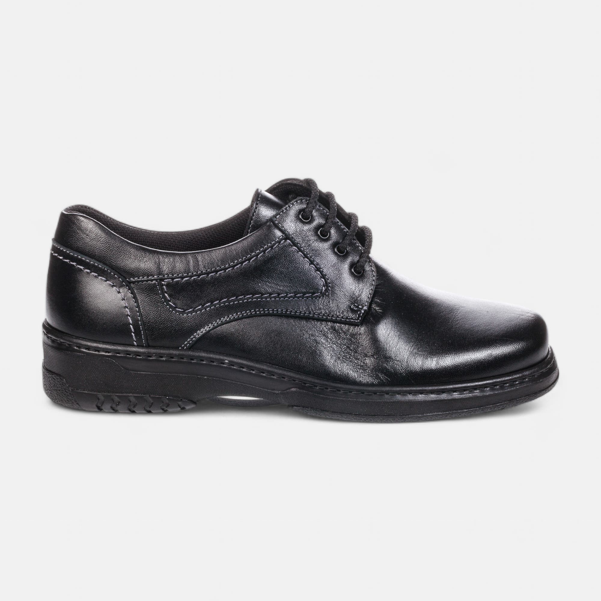 Chaussures pour personnes diabétiques Homme en cuir noir