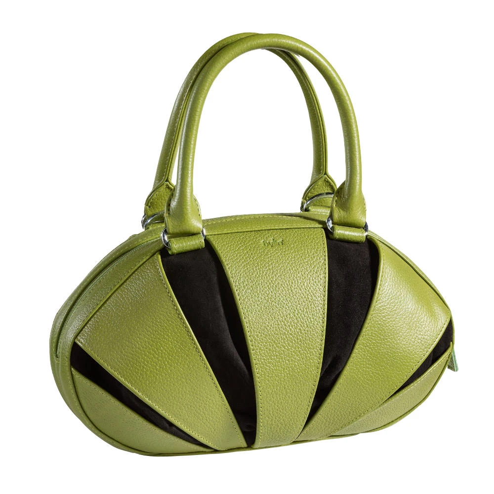Sunrise Lime Structure Leather with Black Leather