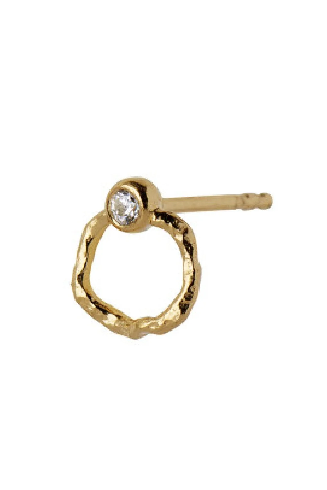 Stine A Petit Wavy Circle Earring With Stone Goldenen