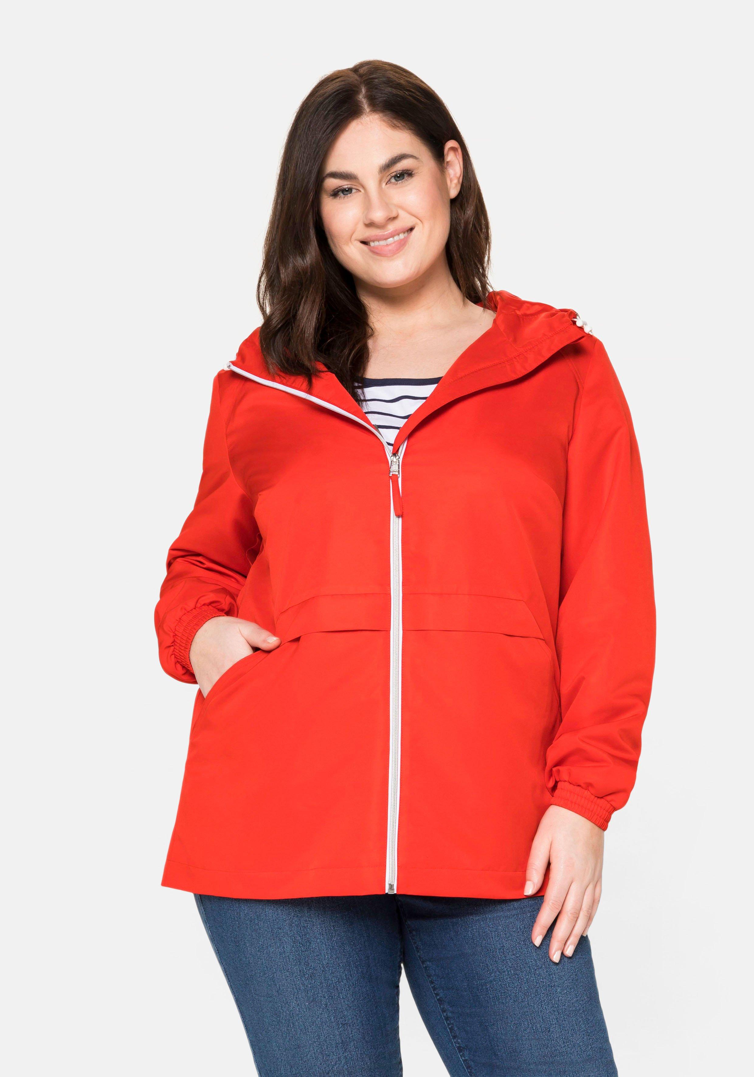 Übergangsjacke aus Microfaser, mit Kapuze