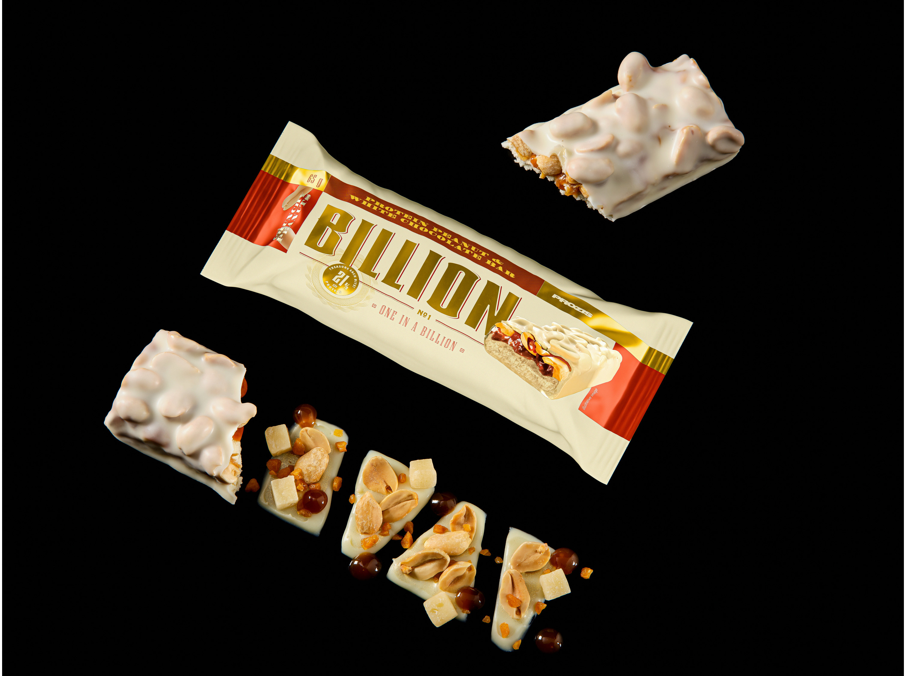 BARRA PROTEICA BILLION PROZIS AMENDOIM E CHOC. BRANCO 65G