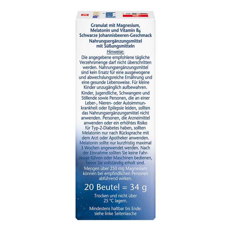 Doppelherz Magnesium 500 für die Nacht + Melatonin Direct, 20 St