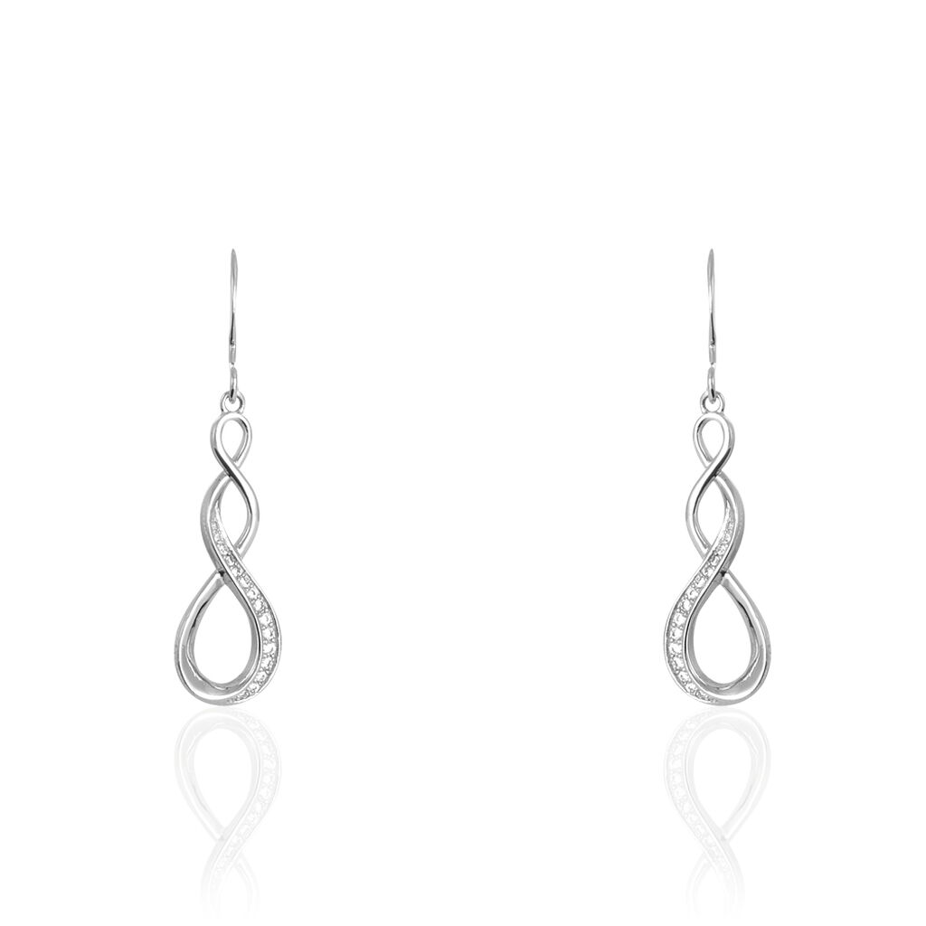 Boucles D'oreilles Pendantes Ayhan Argent Blanc Oxyde De Zirconium