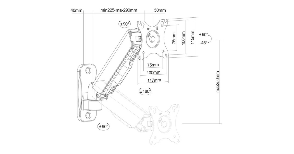 NeomountsWL70-440BL11 tv wandsteun wandmontage   (Zwart)