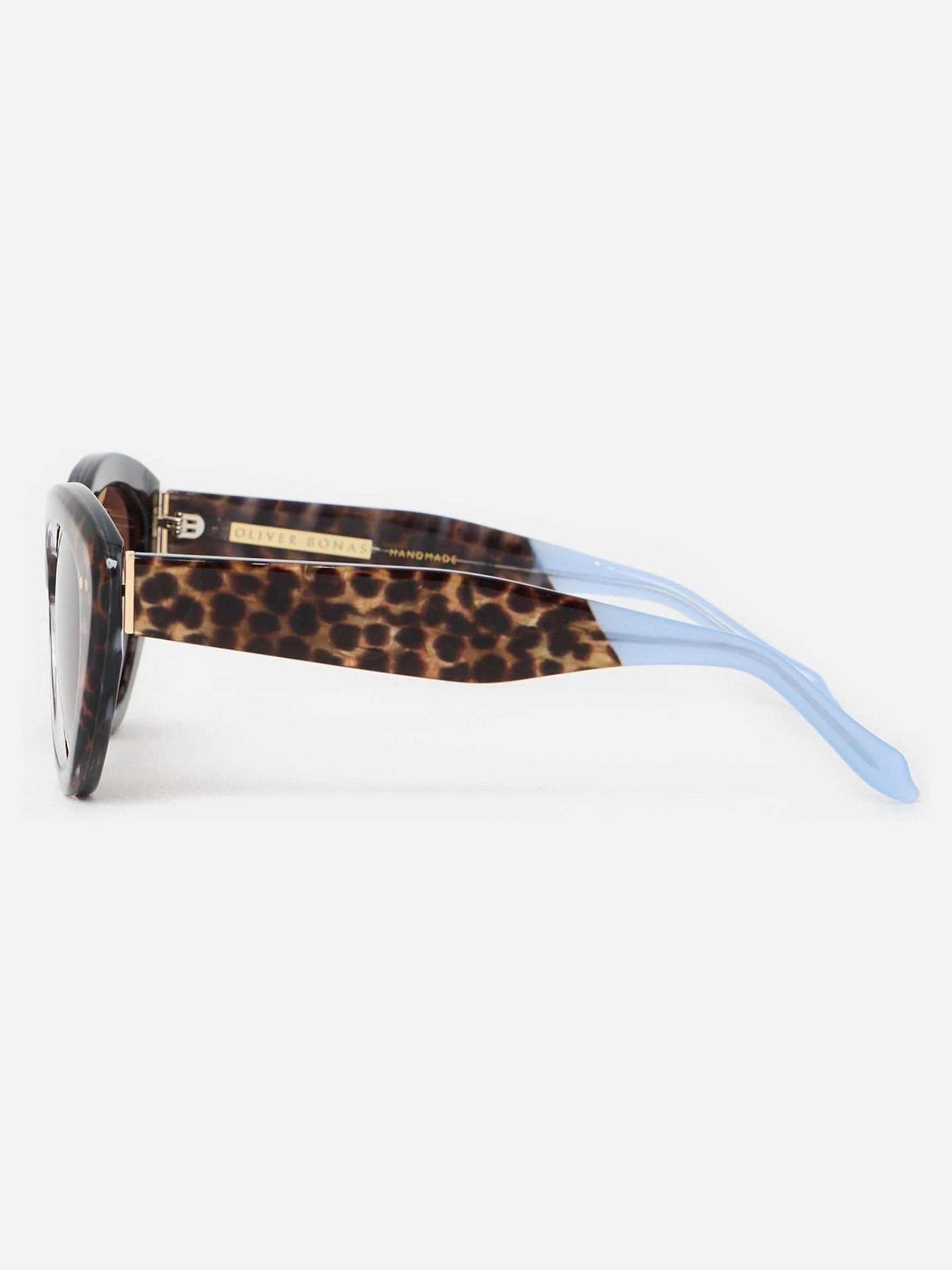 Oliver Bonas Leopard Print Cat Eye Acetate Sunglasses