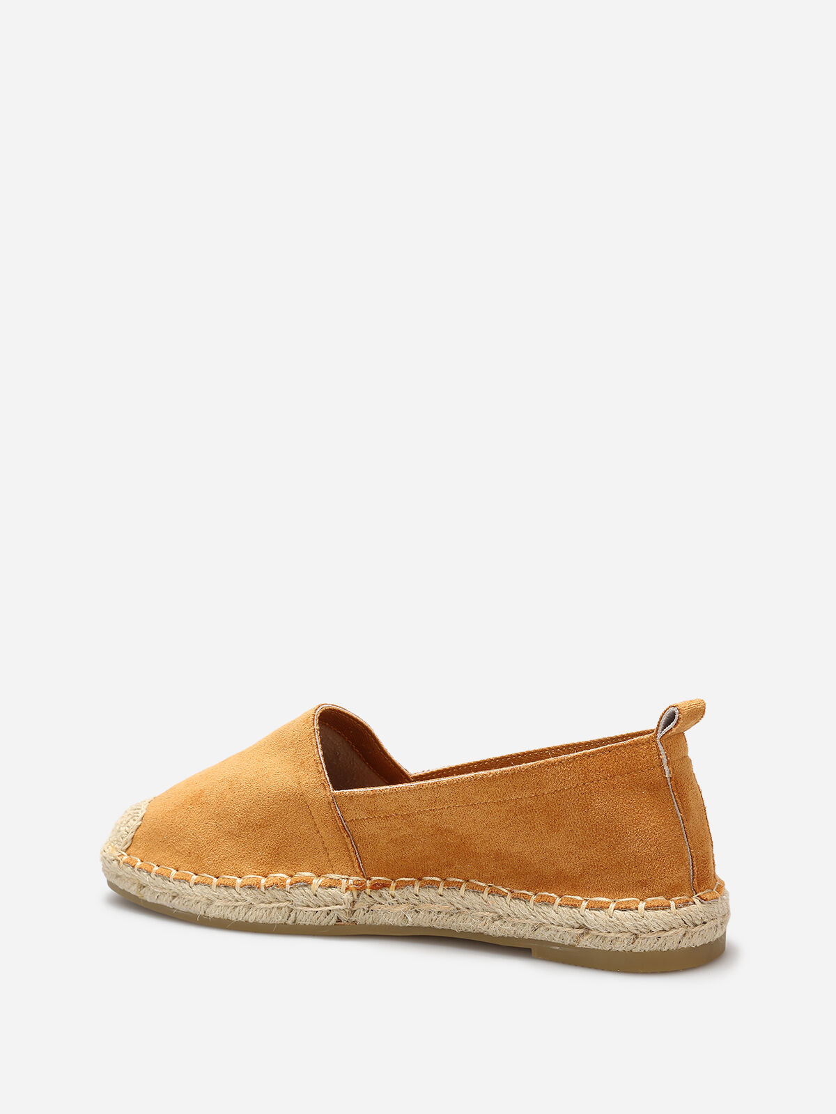 Espadrilles en suédine à bout carré- Camel