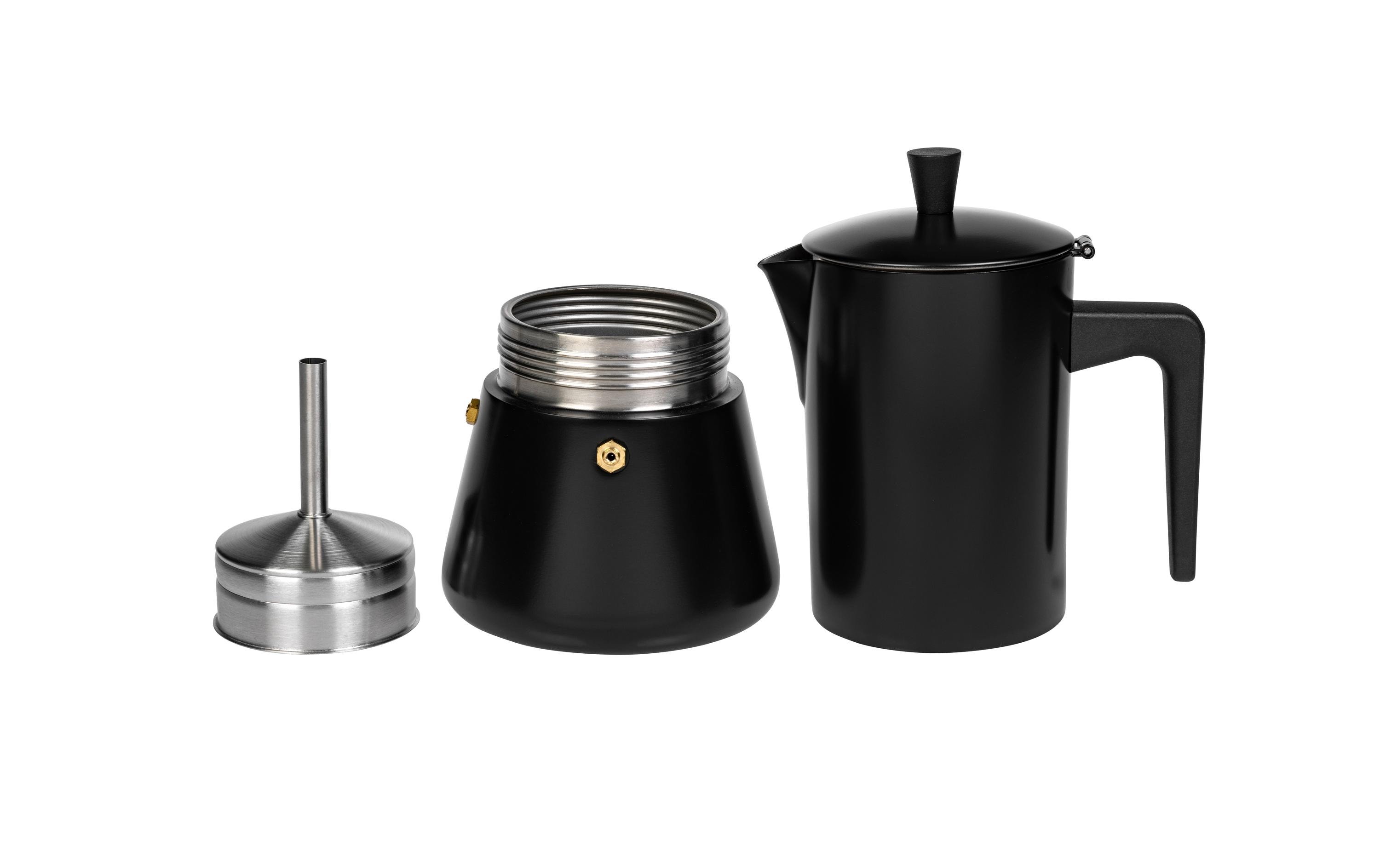 Espressokocher Chicchi 10 Tassen, SchwarzEspressokanne für traditionelle Kaffeezubereitung