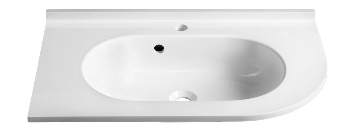 Sapho Pulse wastafel mineraalmarmer links 75x45cm