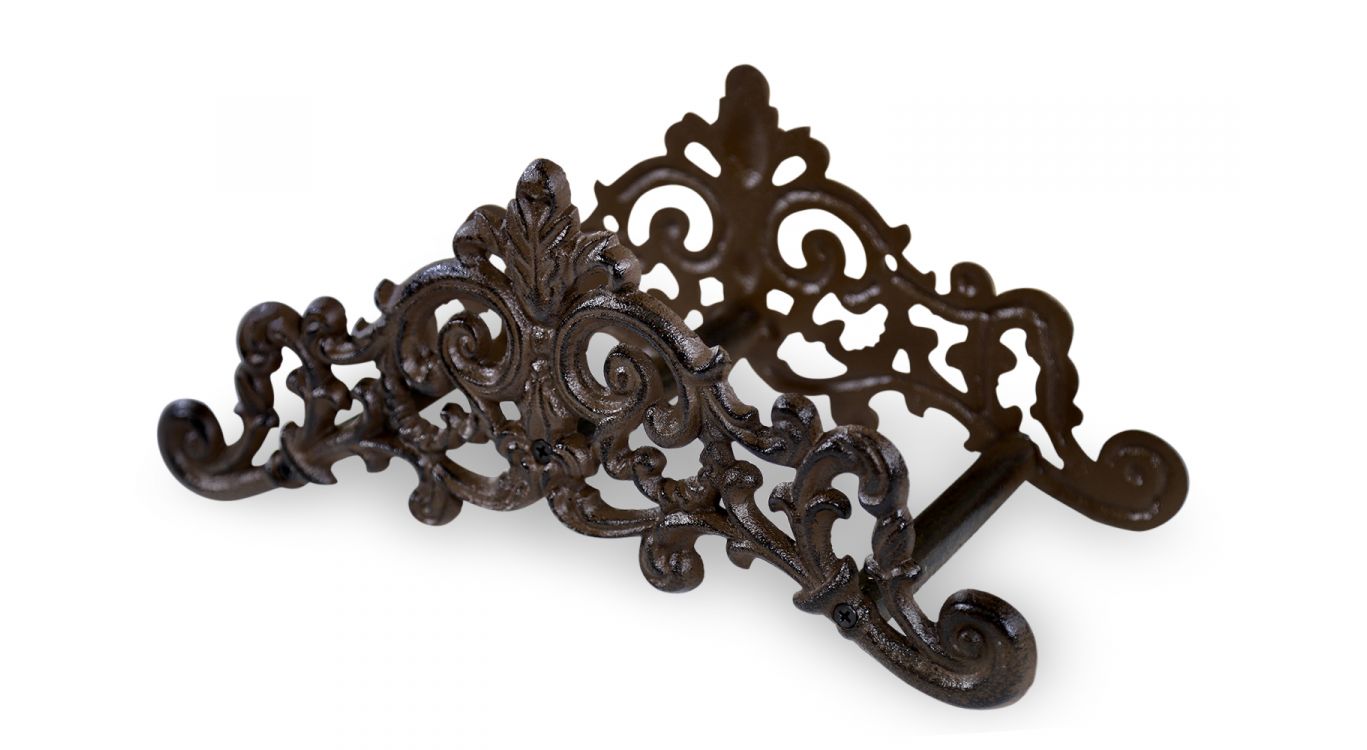 Support tuyau arrosage fonte marron 34.5x14.5x15cm