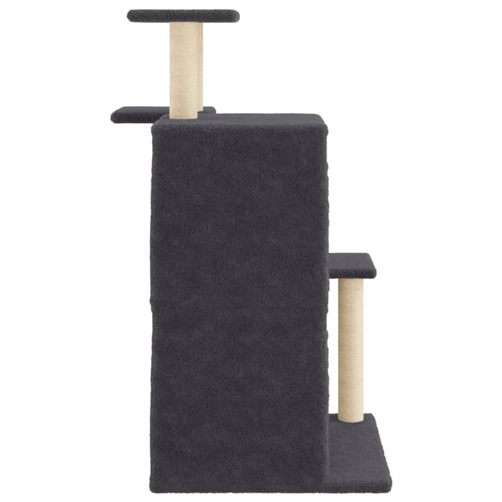 Arranhador para gatos vidaXL com hastes de sisal cinza escuro, 97 cm