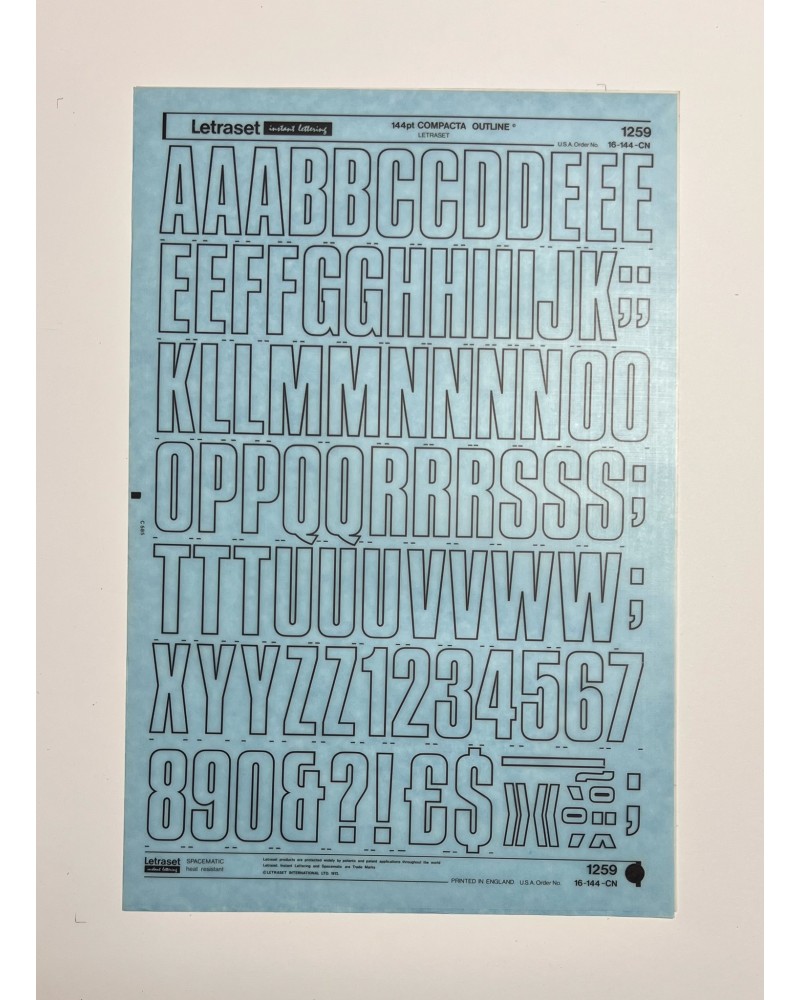 letraset-1259- COMPACTA OUTLINE - 144pt