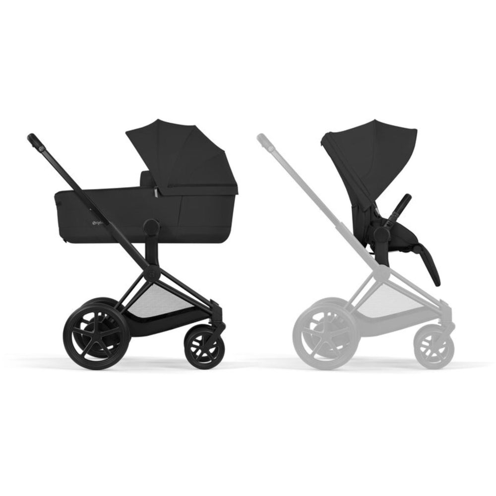 Køb Cybex Sepia Black/Black Epriam Comfort Matt Black Inklusiv Foldbar Liggedel