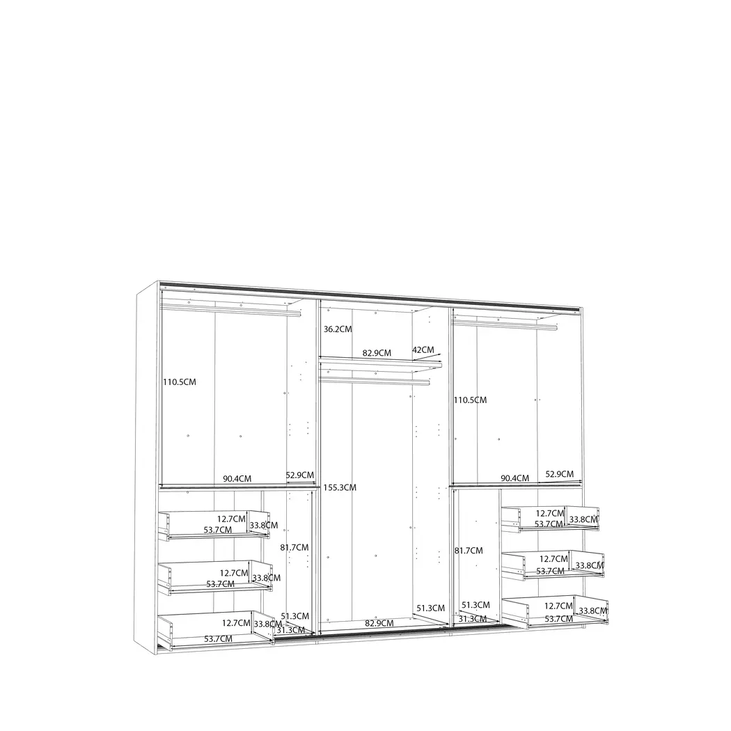 Schwebetürenschrank Winn2 270 x 200 cm