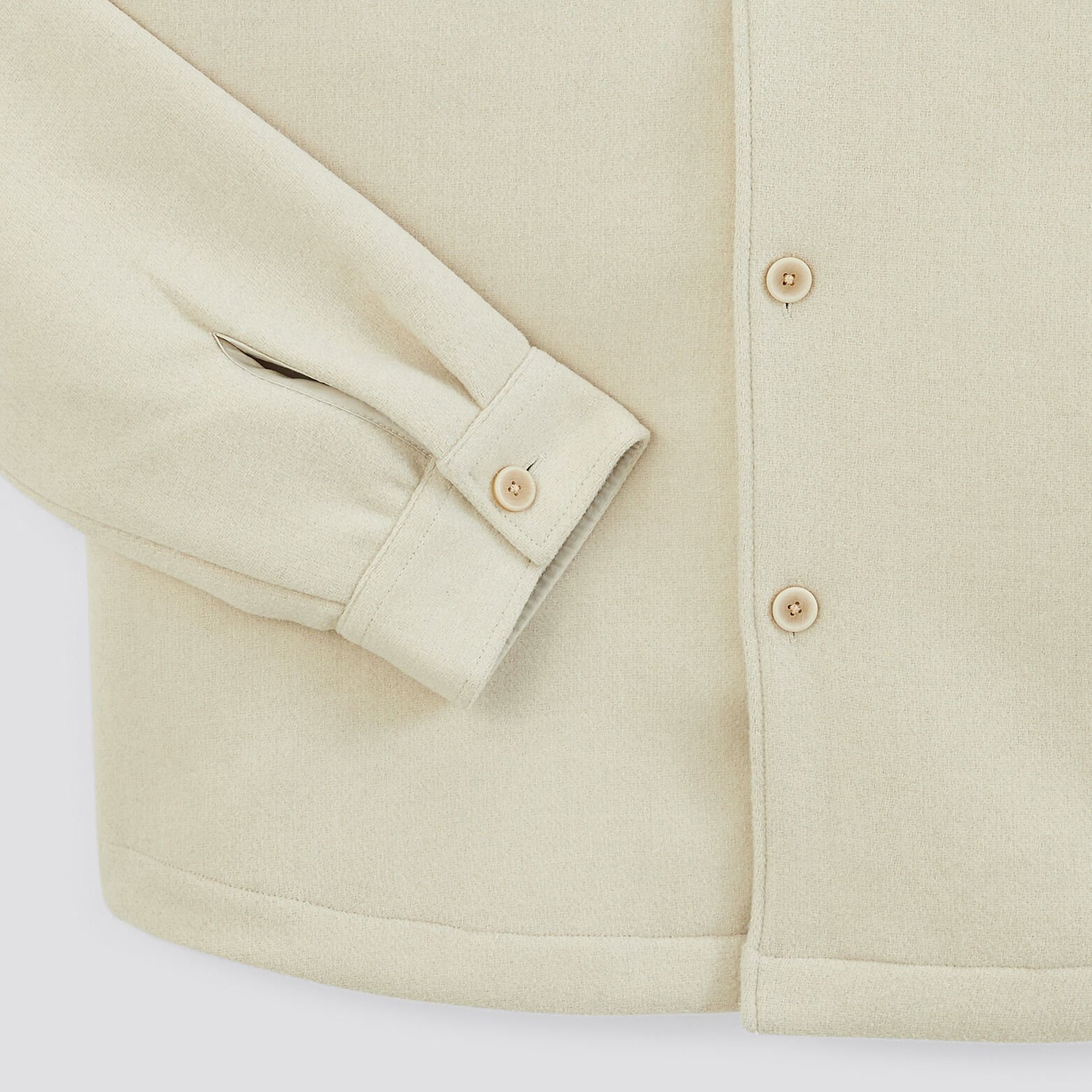 Surchemise regular unie laine polyester recyclé Beige