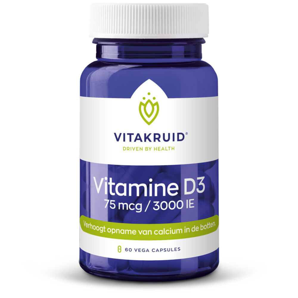 Vitakruid Vitamine D3 75 Mcg 3000Ie 60 vegacapsules