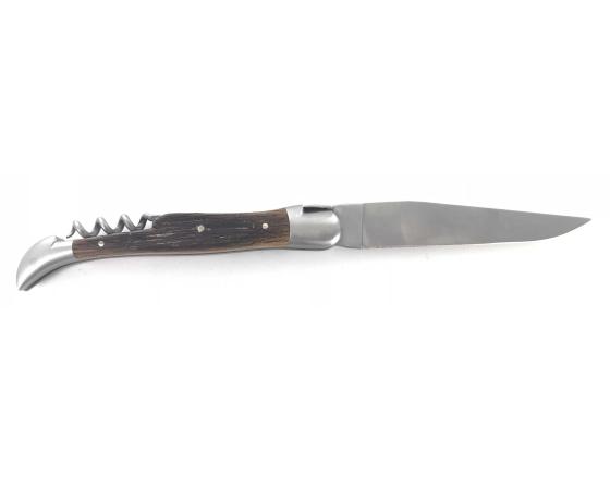 Laguiole Tradition 12 cm - 2 mitres - 2 pièces - Chêne de Barrique Couteau de Poche Forge de Laguiole