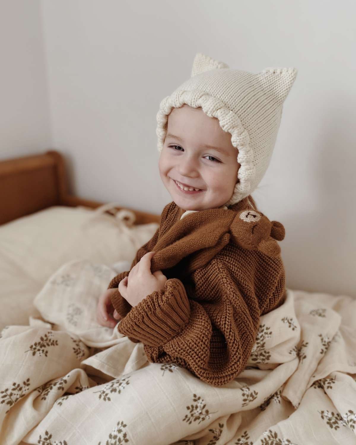 Koseklut Bamse – Håndstrikket Alpakkaull | Knitted Cuddle Cloth