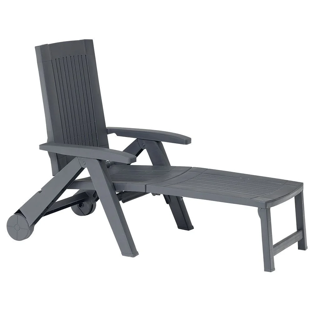 Bain de soleil Viva plastique gris 190x72xH38cm