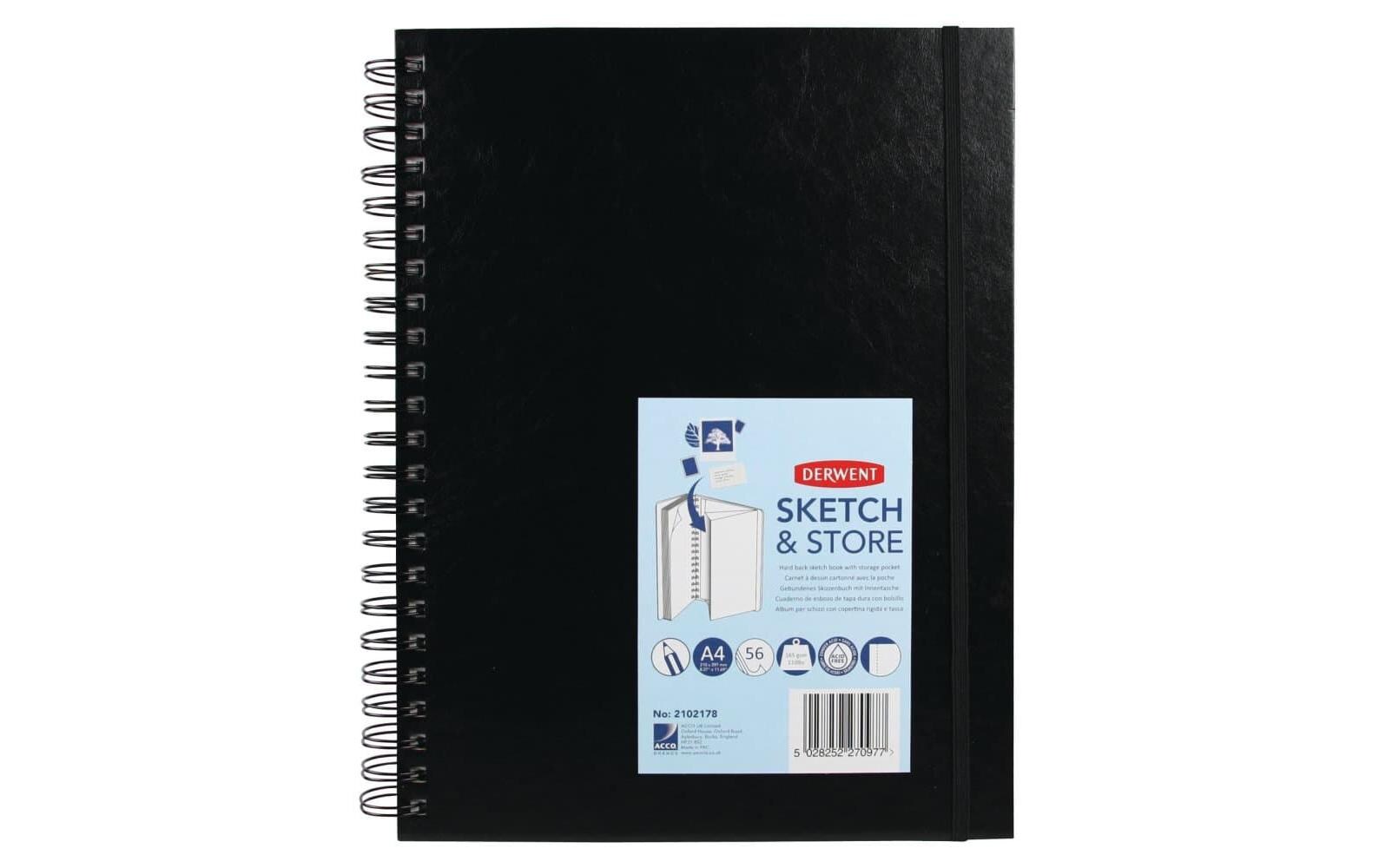 Sketch & Store Hardcover Skizzenbuch, DIN-A4, 56 BlattSketch & Store Hardcover Skizzenbuch, A4 Hochformat, Zeichnen & Schreiben, 56 Blatt, Säurefreies Papier, Sketch Buch, Spiralgebundener Buchrücken, Professionelle Qualität, 2102178