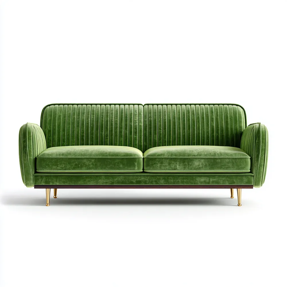 2-Sitzer-Sofa Samtbezug 180x85x75 cm – Grün – Modernes Design