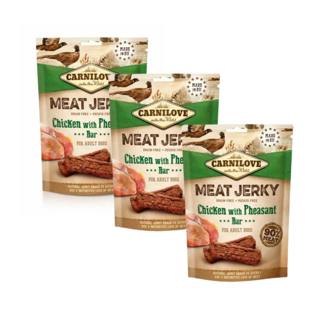 Carnilove Jerky - friandises poulet et faisan pour chien