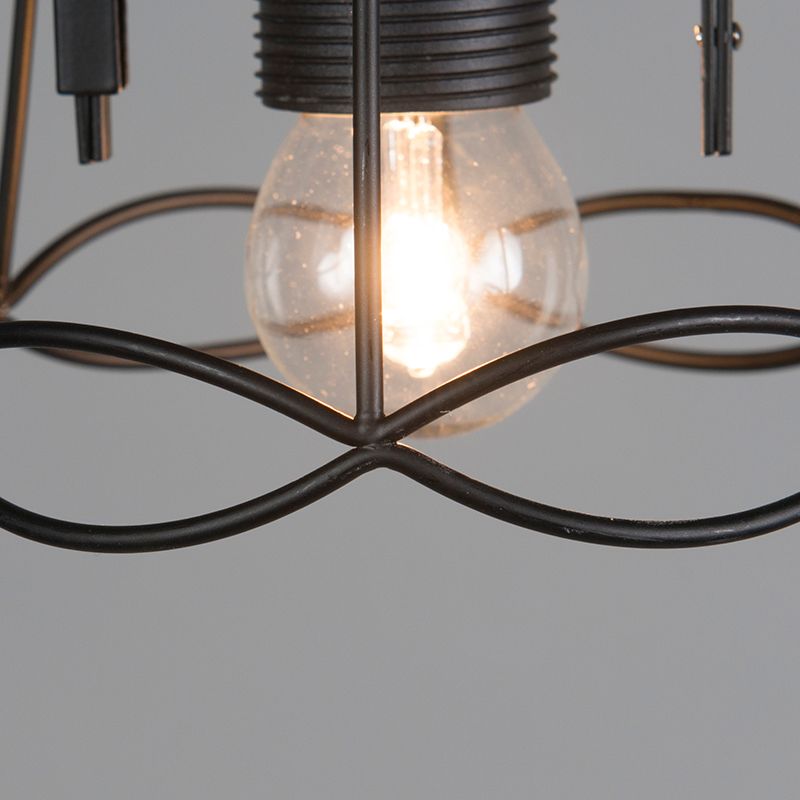 Retro hanglamp zwart 15 cm - Granny Frame