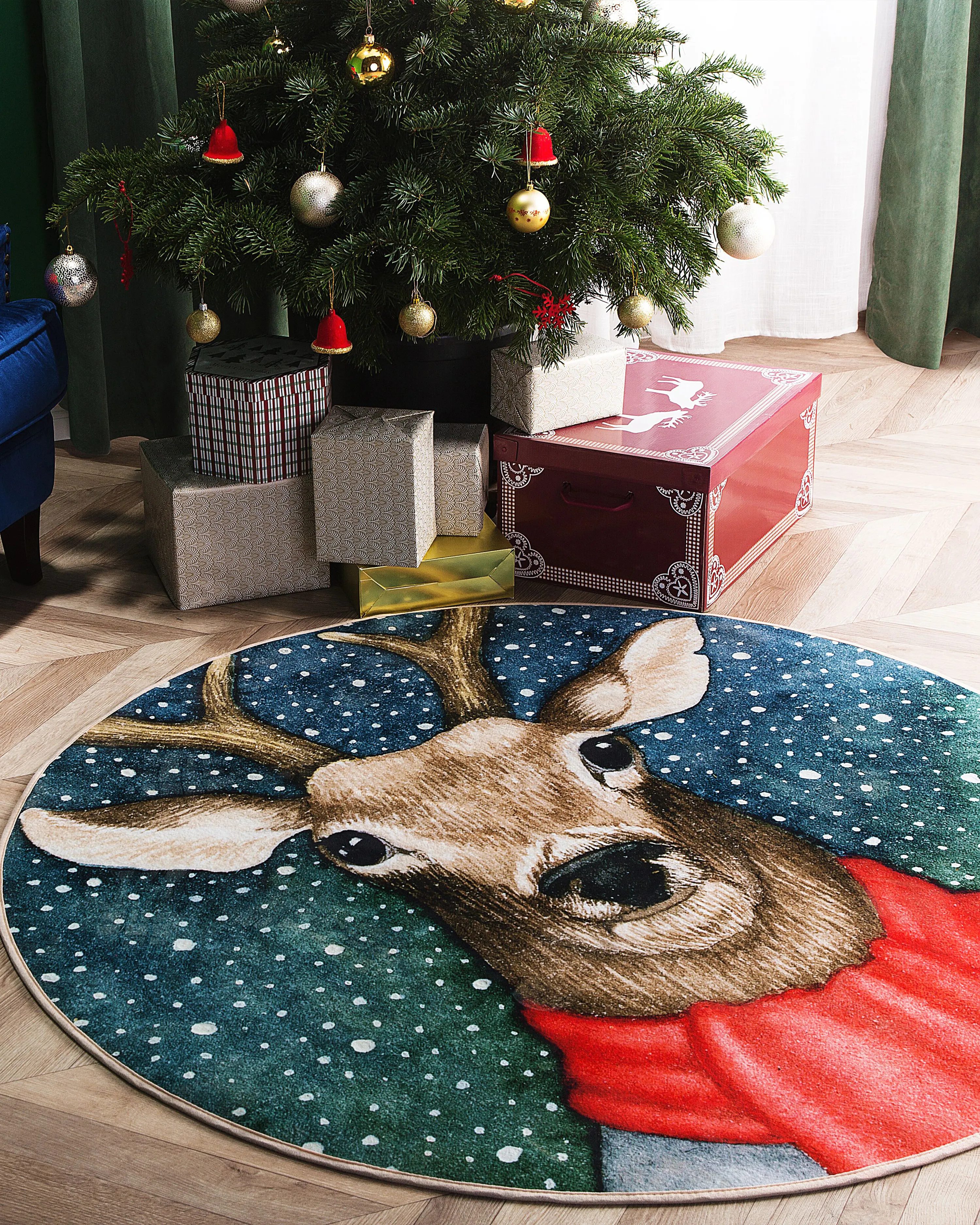 Vloerkleed EREGLI Blauw ø 140 cm