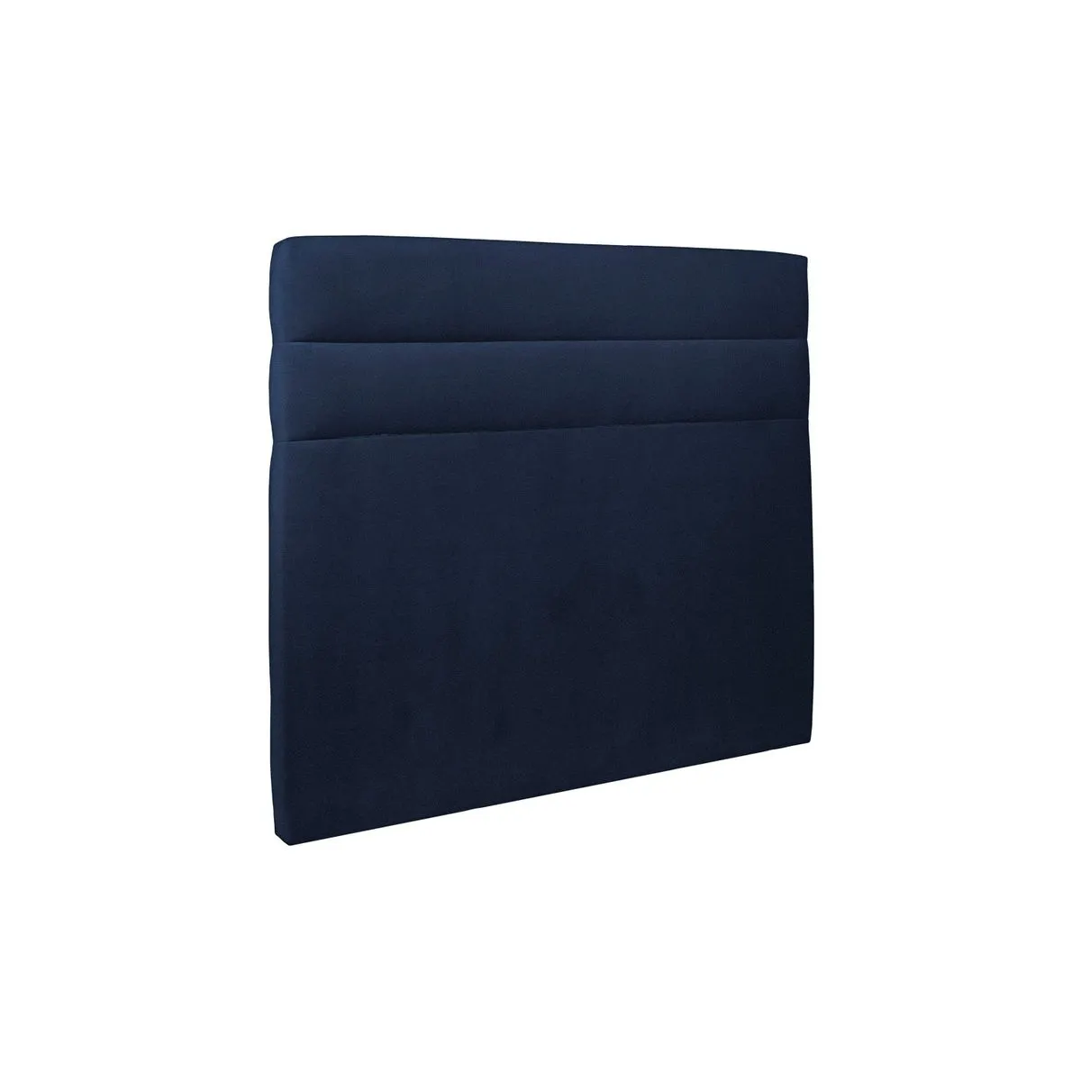 Sommeil de plomb Lit 135x190cm - Tête de lit lignes velours - Sommier tapissier bleu