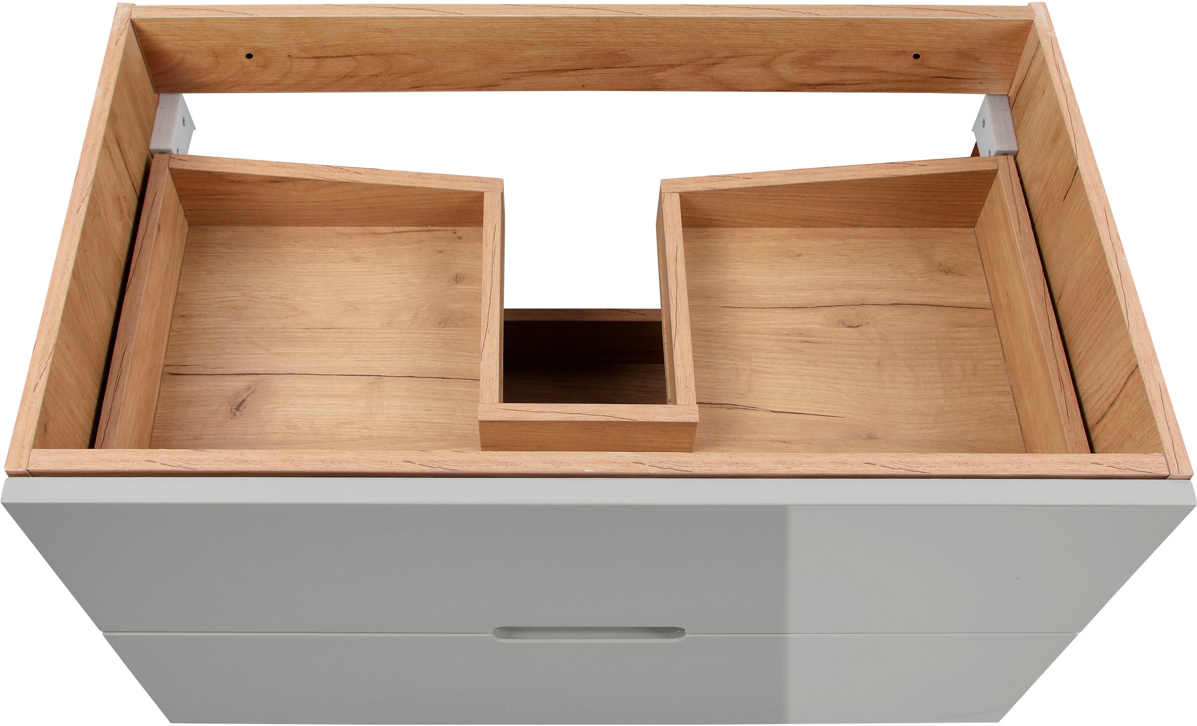 welltime Waschtisch »Lund Badezimmerschrank Unterschrank mit Becken« Set,  Waschplatz mit Waschbecken  und 2 Auszügen Breite 80 cm