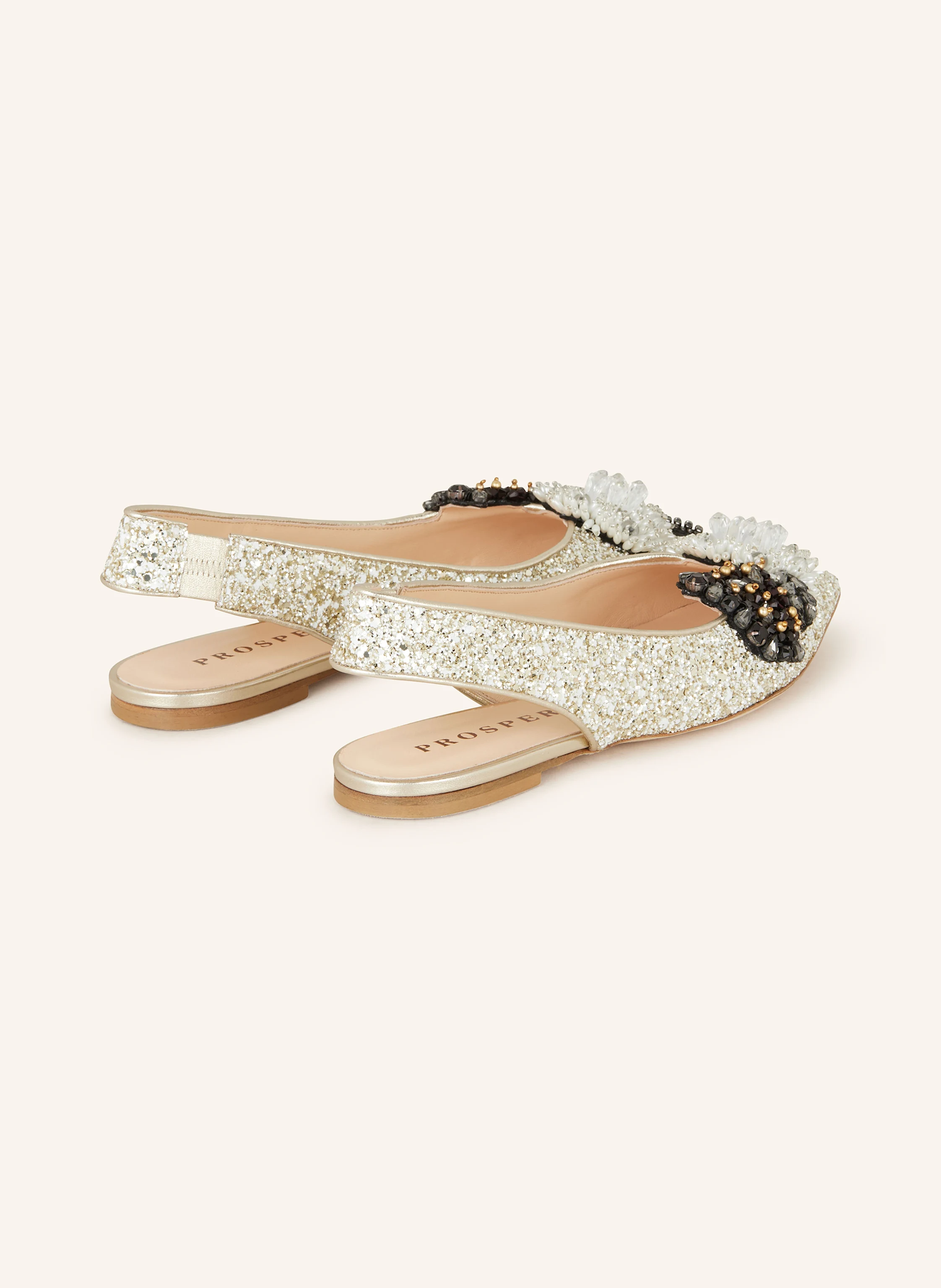PROSPERINE Slingballerinas mit Schmucksteinen und Schmuckperlen