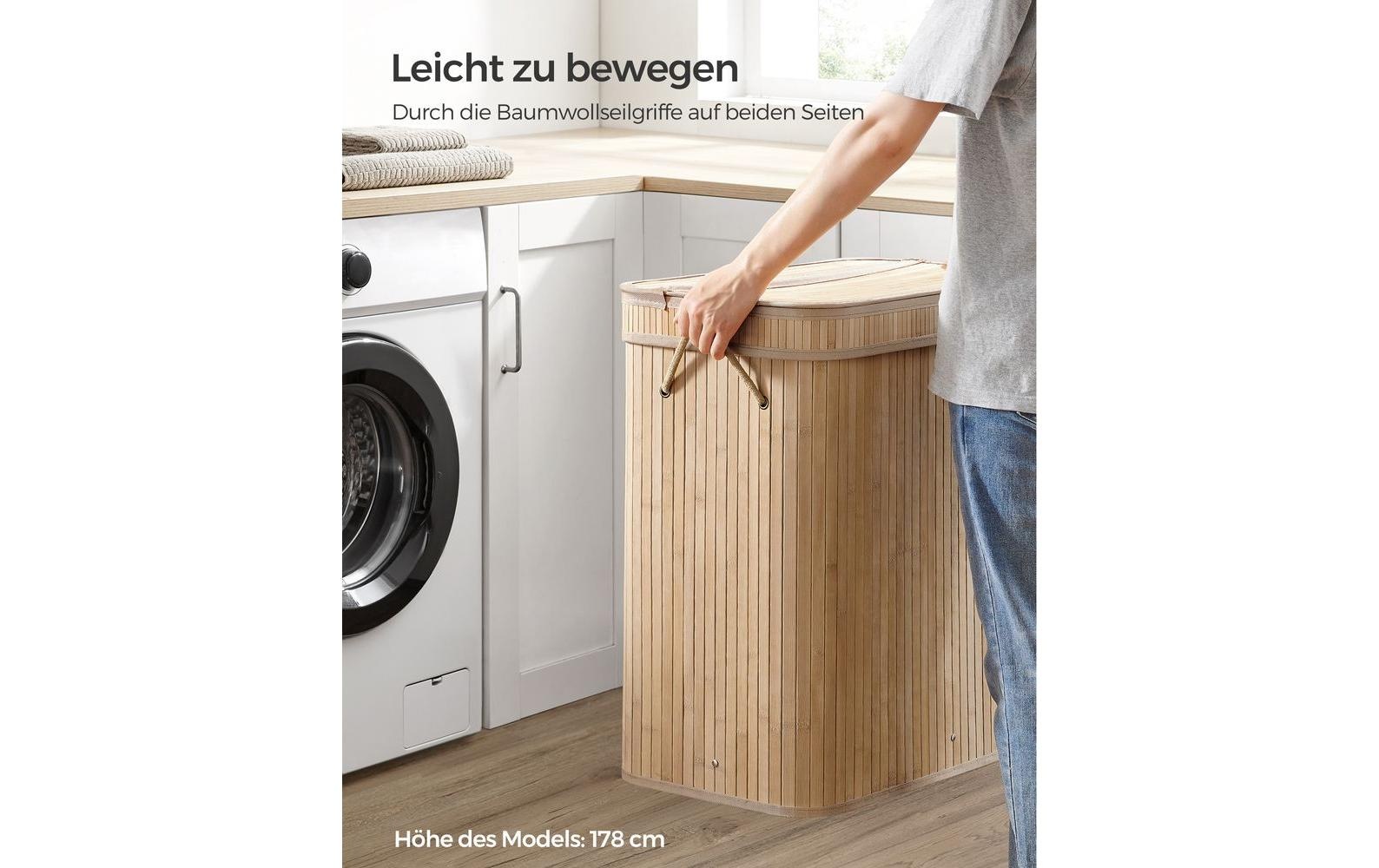 SONGMICS Wäschekorb »100 l Nature« Holzart: Bambus (China)