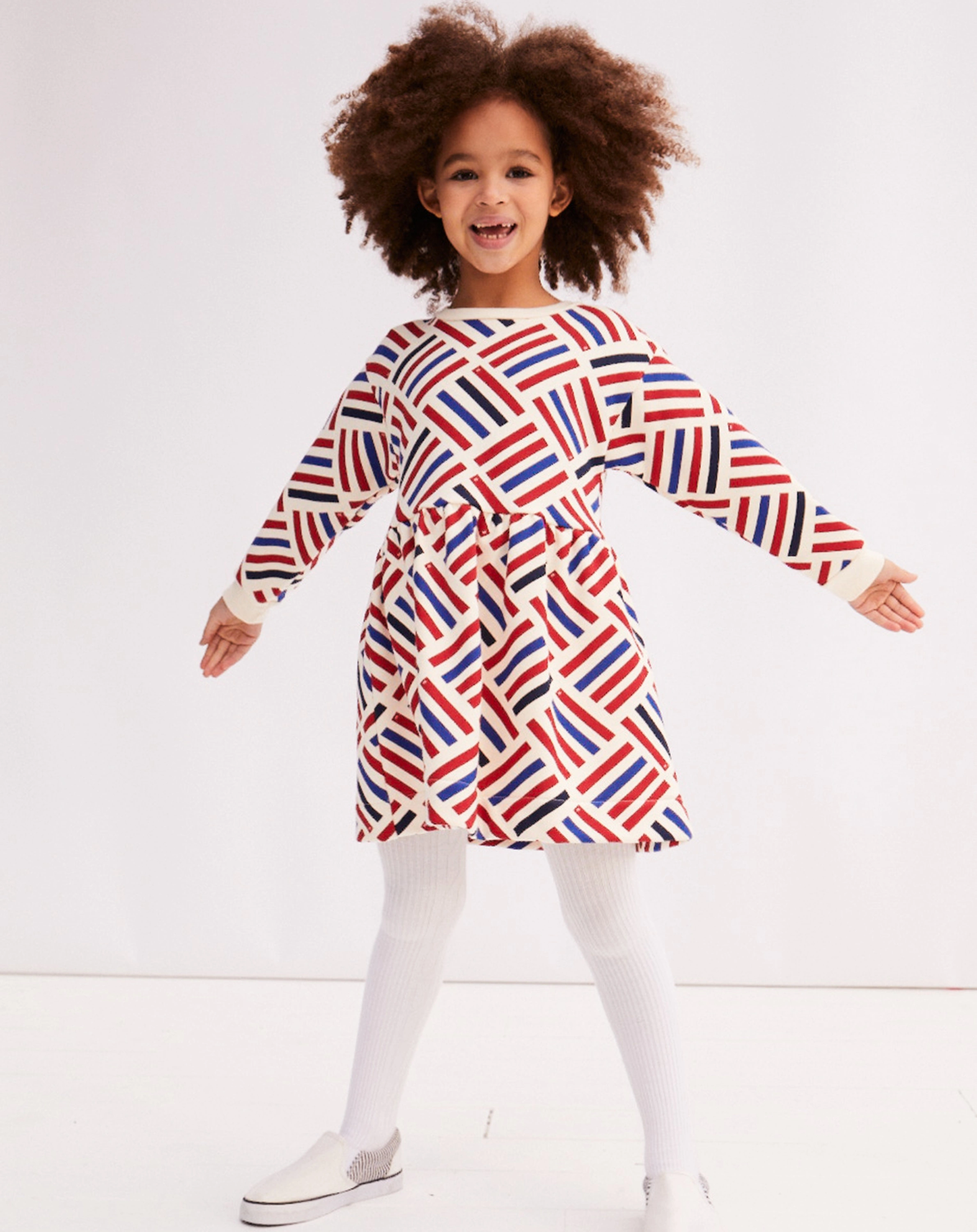 Langarmkleid BANDE AOP in avalanche/multi