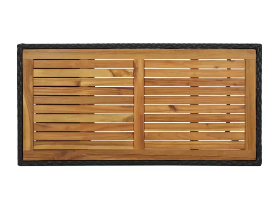 Table de bar avec rangement Noir 120x60x110 cm Résine tressée