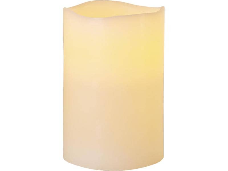 Star Trading LED-Kerze Big Ø 10 x 15 cm, Beige Kerze aus Echtwachs mit LED Licht