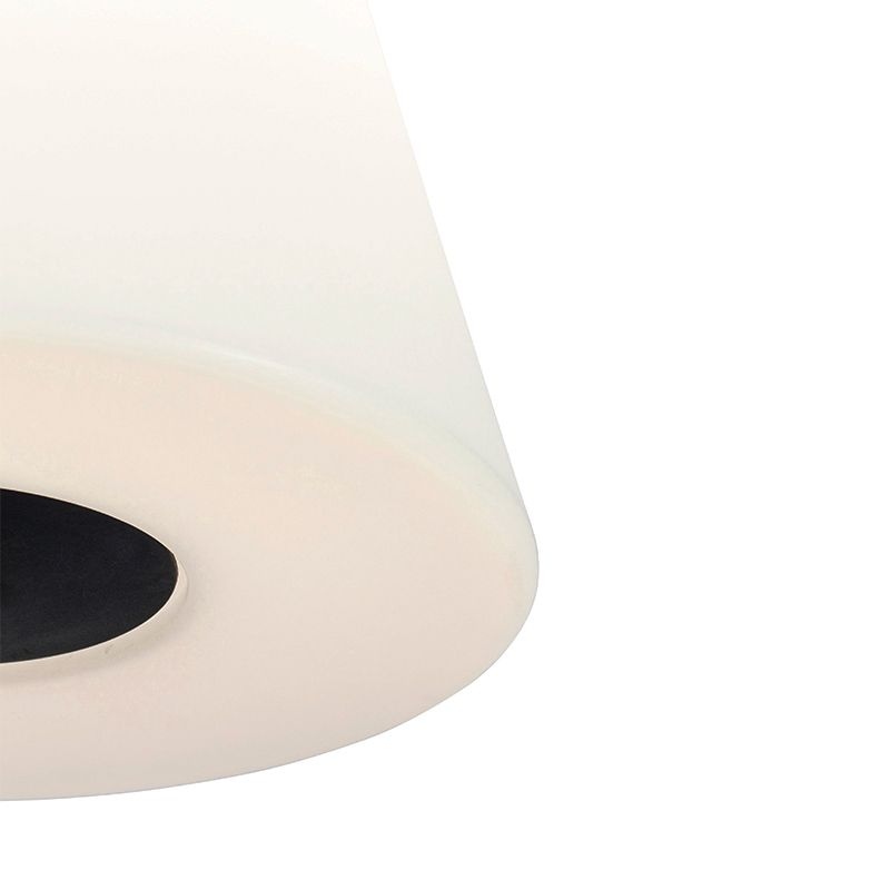 Buiten vloerlamp zwart met witte kap 35 cm IP65 - Virginia