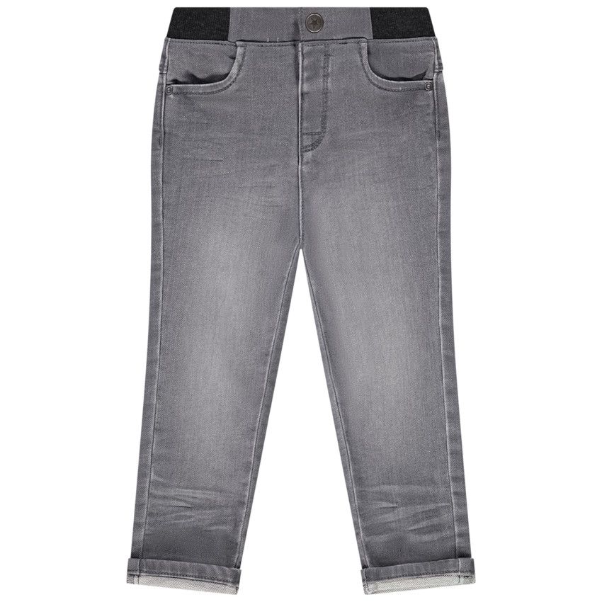 Pantalon effet jean uni pour bébé garçon - Gris chiné