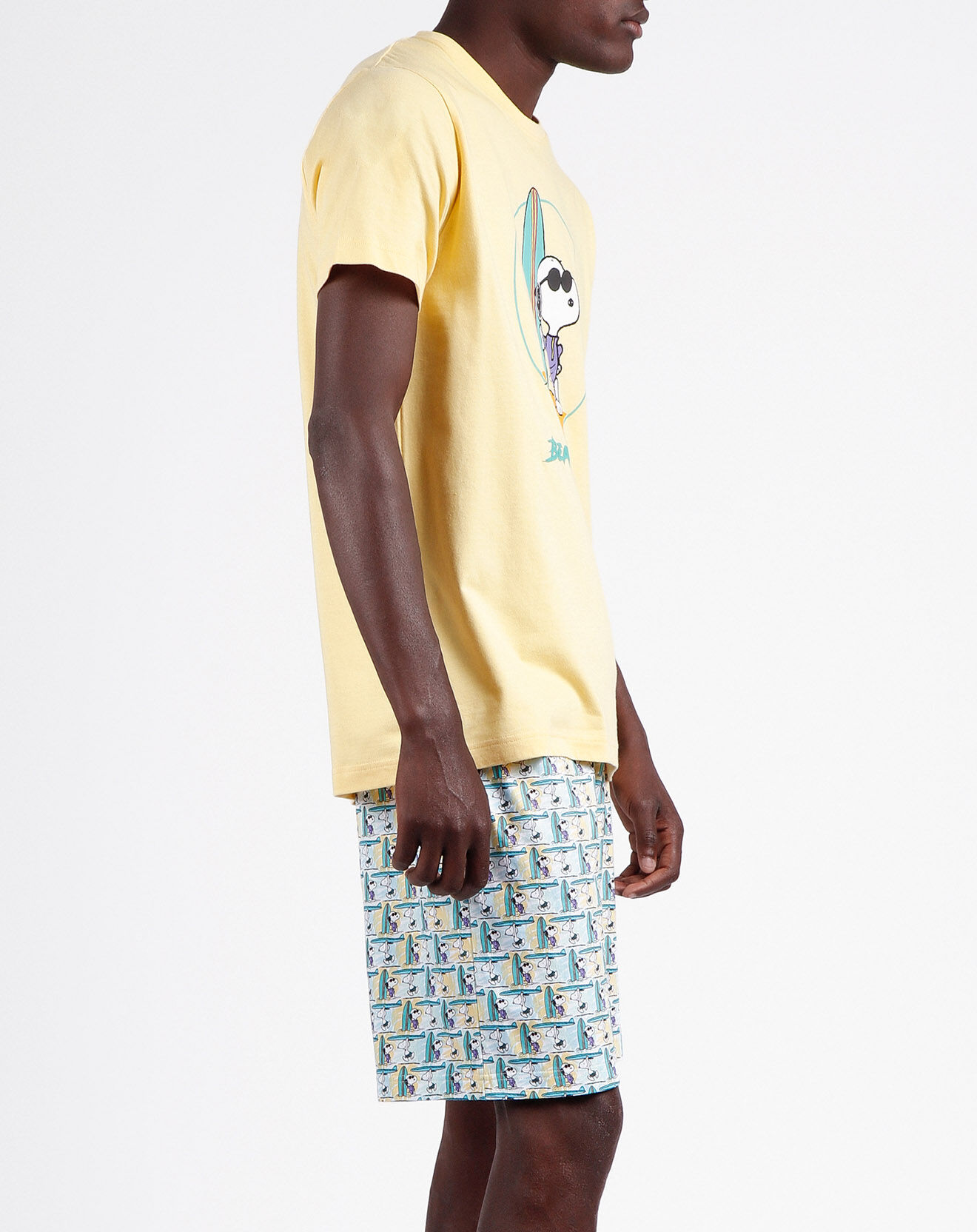 Peanuts Pyjama T-Shirt & Short Elio jaune/vert