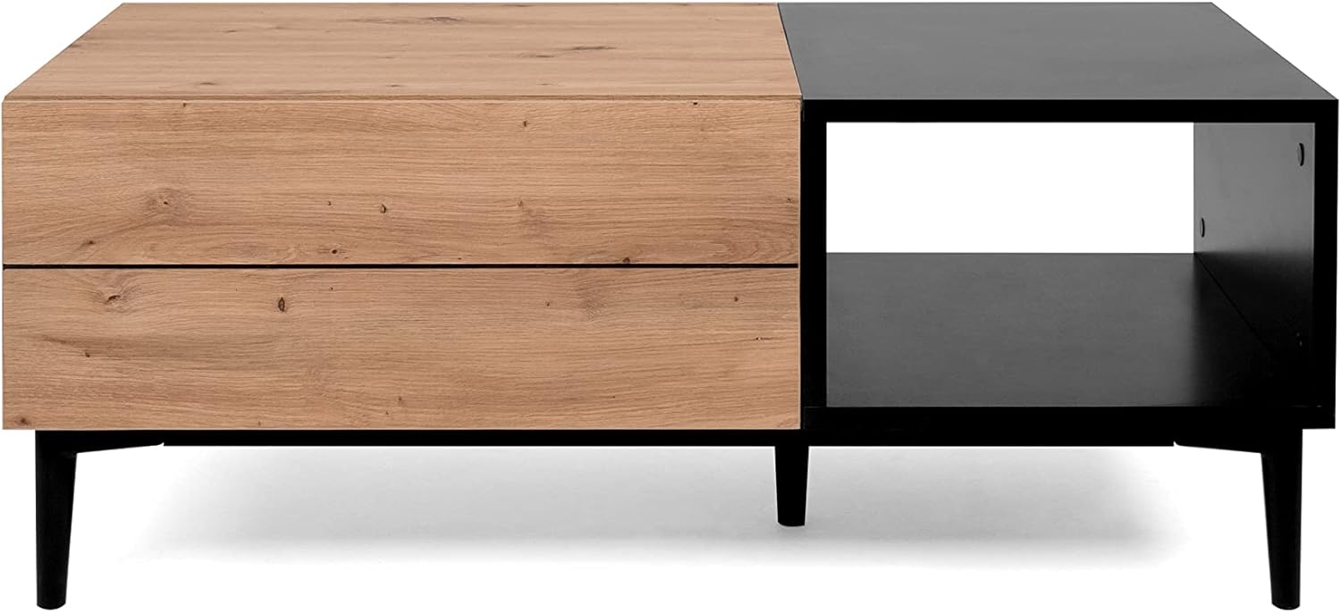 003055 NOLA 55A Artisan Eiche/Schwarz Couchtisch Wohnzimmertisch Beistelltisch ca. 100 x 40 x 55 cm