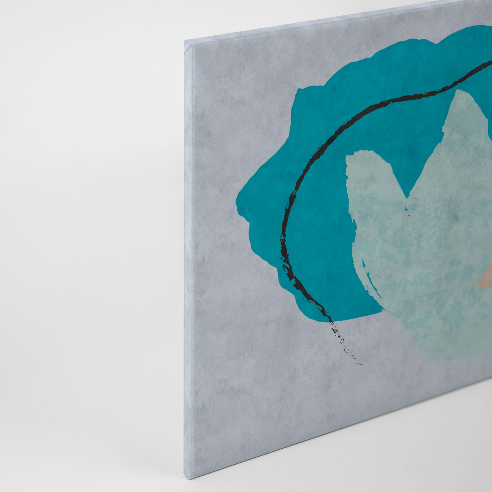 Leinwandbild BLUMENSTRAUSS - blau - 90x60 cm