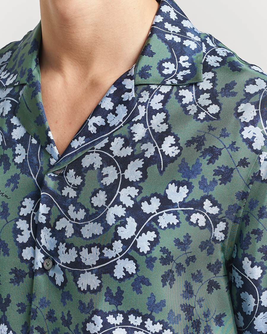 Lanvin Rateau Print Bowling Shirt Sage Green